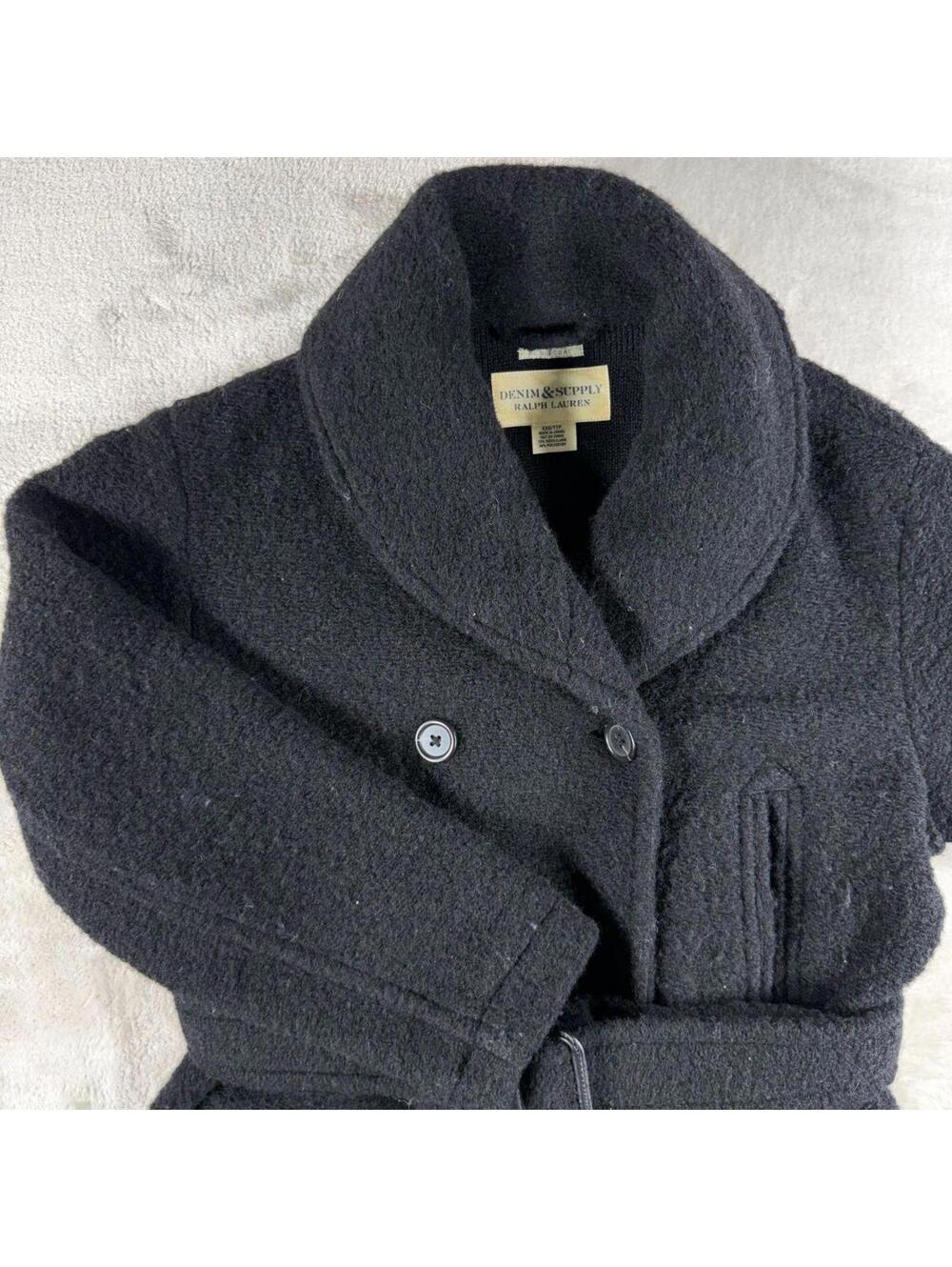 Ralph Lauren Women's XXS Black Denim & Supply Big Coat